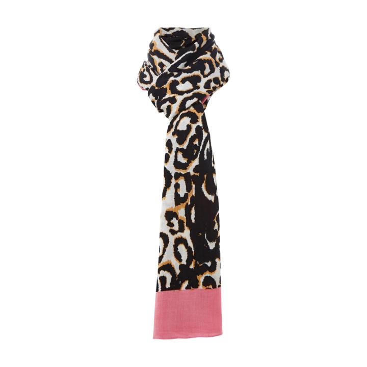 Dune London Ledan Leopard Scarf With Lime Trim