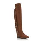 Dune London Trish Rodeo Fringed Over The Knee Boot