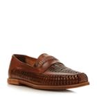 Bertie Mens Bryant Park Leather Woven Moccasin