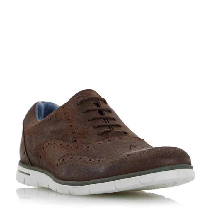 Dune London Branson White Wedge Sole Brogue Shoe