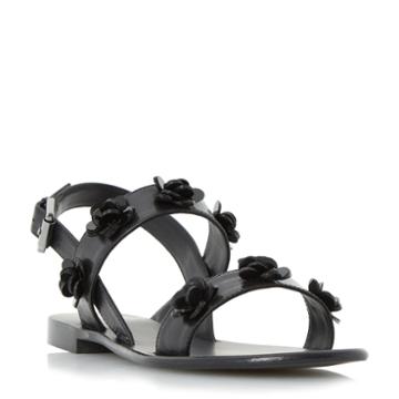 Dune London Lavender Flower Embellished Flat Sandal