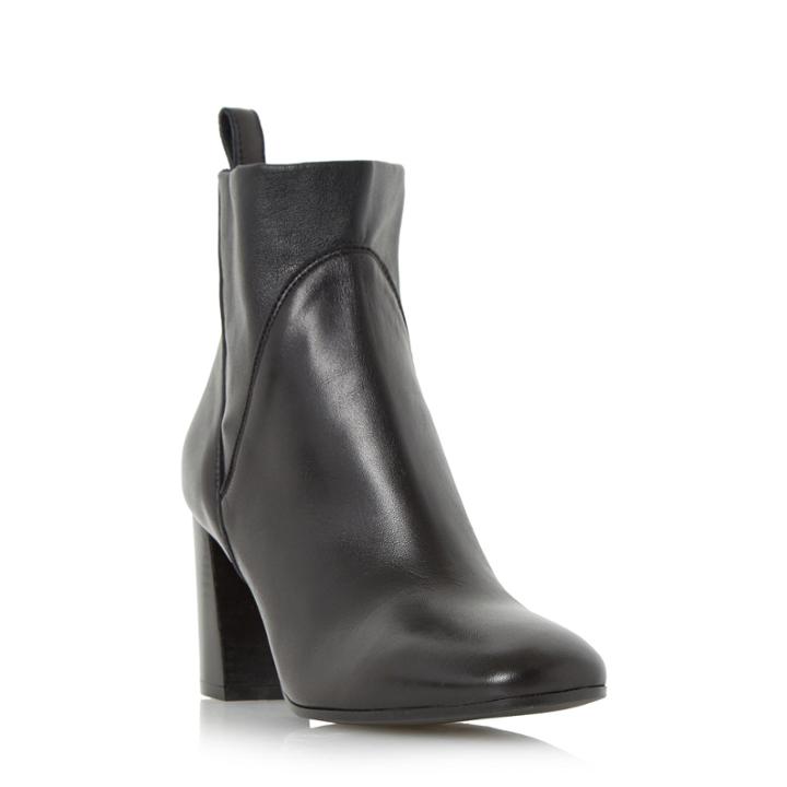 Dune Black Powa Stretch Leather Heeled Ankle Boot