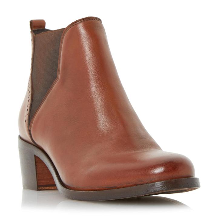 Dune London Parnell Punch Hole Detail Leather Chelsea Boot