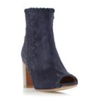 Dune London Primrose Woven Peep Toe Block Heel Boot