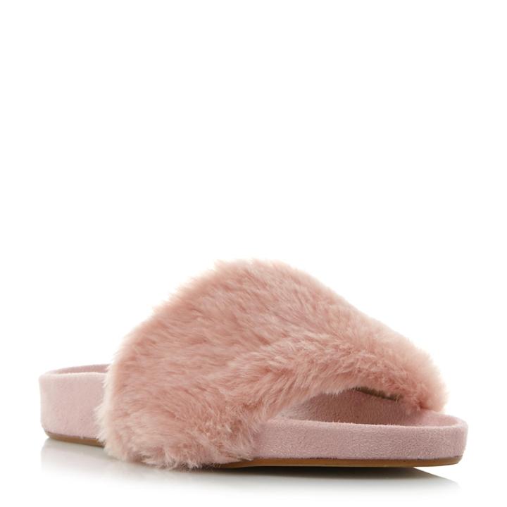 Dune London Lush Fluffy Faux Fur Slider