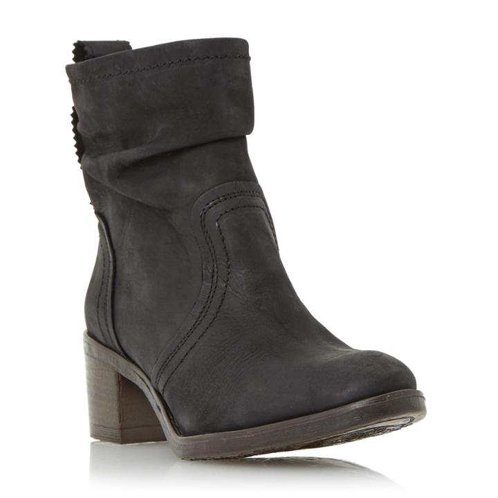 Dune London Polizzi Ruched Leather Ankle Boot