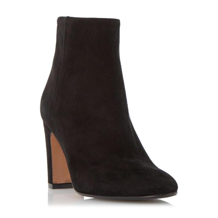 Dune Black Ophira Suede Almond Toe Ankle Boot