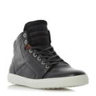Dune London Springer Padded Collar Leather High Top Trainer