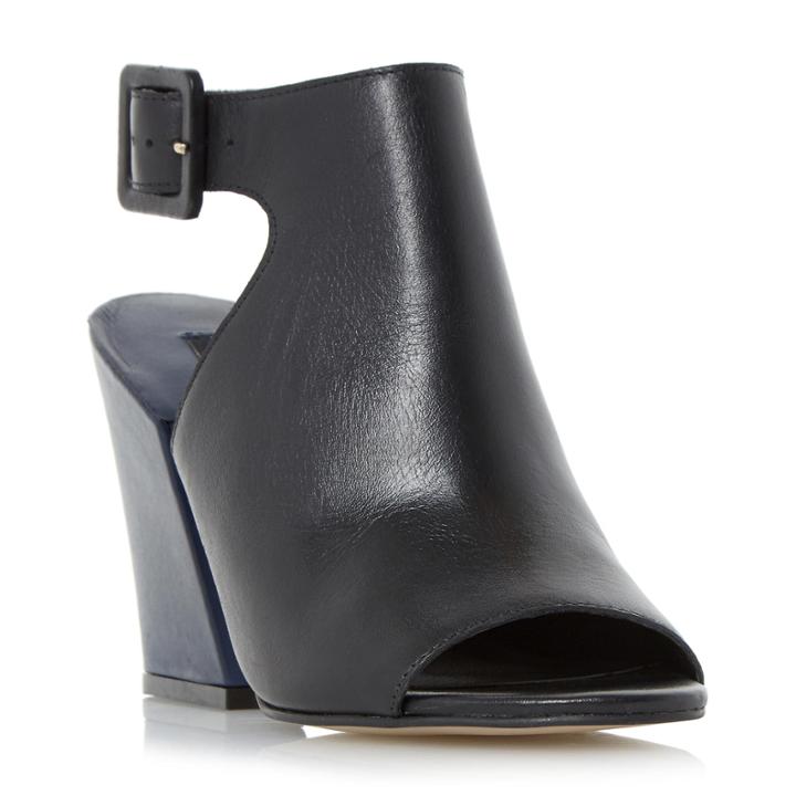 Dune Black Jarrah High Vamp Block Heel Sandal