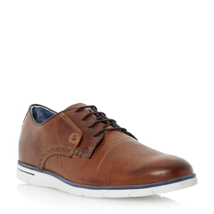 Dune London Barbicane White Wedge Sole Leather Lace Up Shoe