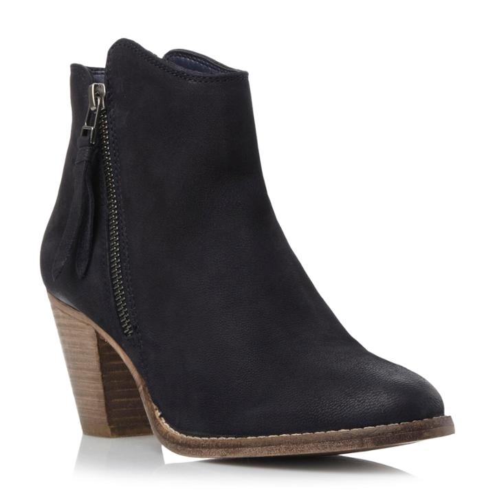 Dune London Pollie Western Style Heeled Leather Ankle Boot