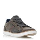 Dune London Tailored Contrast Side Stitch Leather Trainer