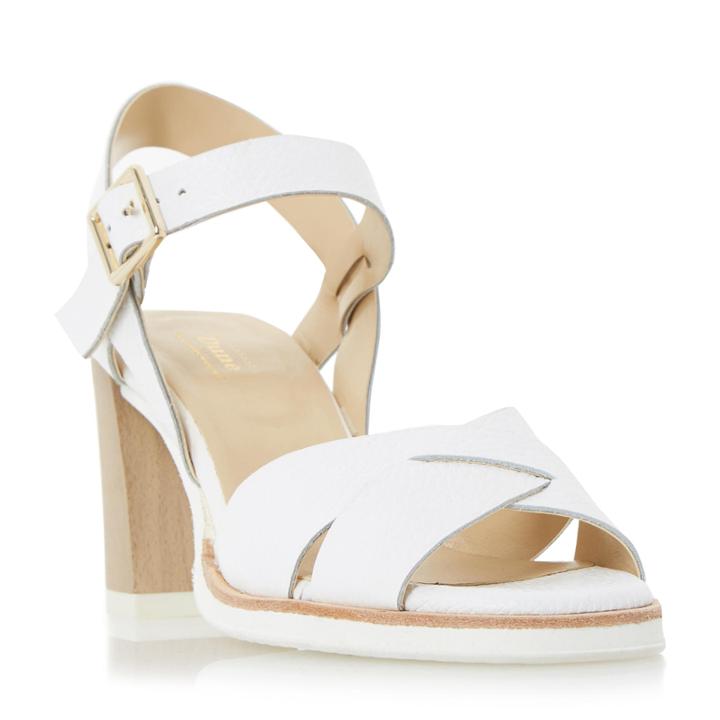 Dune London Judo White Sole Mid Heel Sandal