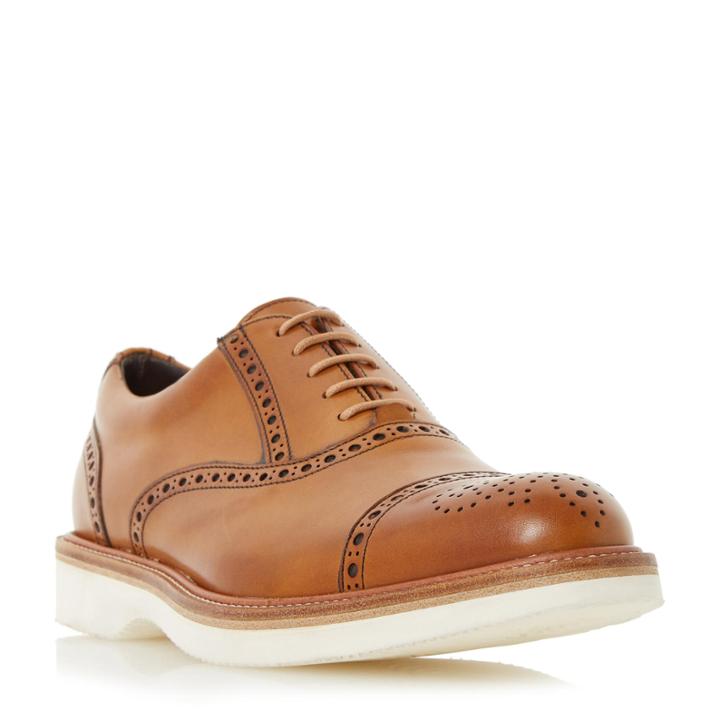 Dune Black Rafael White Sole Brogue Shoe