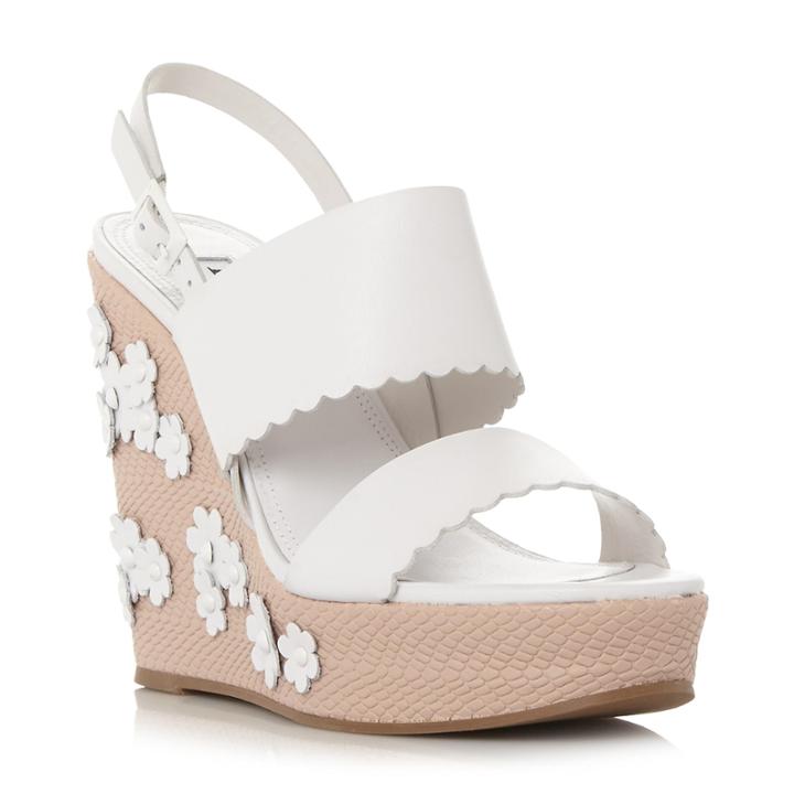 Dune London Kensington Applique Flower Wedge Sandal