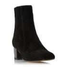 Dune Black Orro Square Toe Suede Ankle Boot