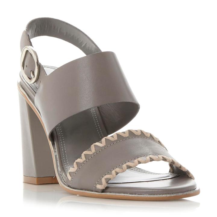 Dune London Jinx Whipstitch Flared Block Heel Sandal
