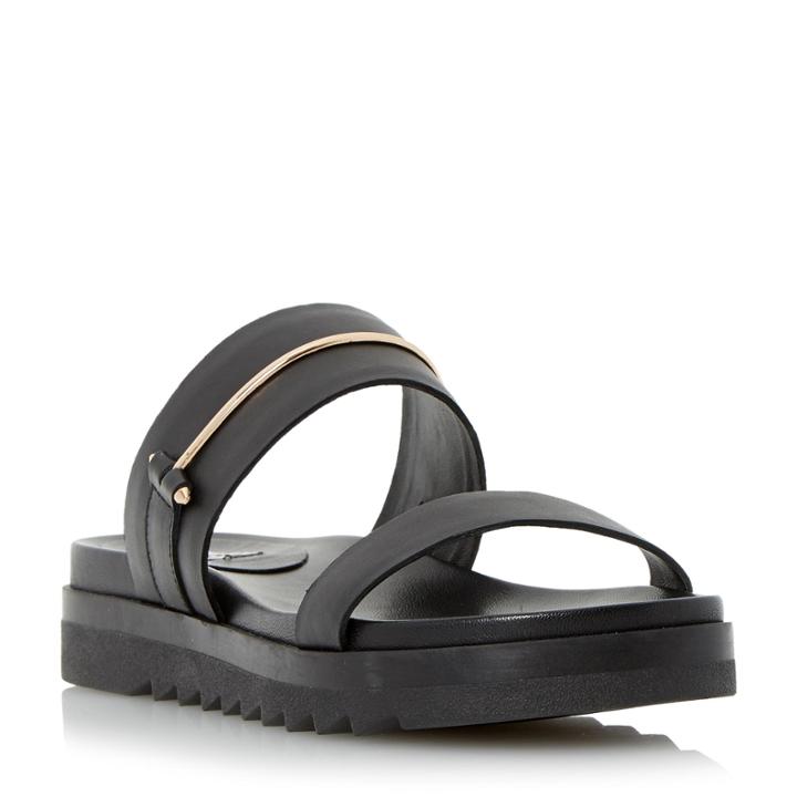 Dune London Logann Double Strap Leather Mule Sandal