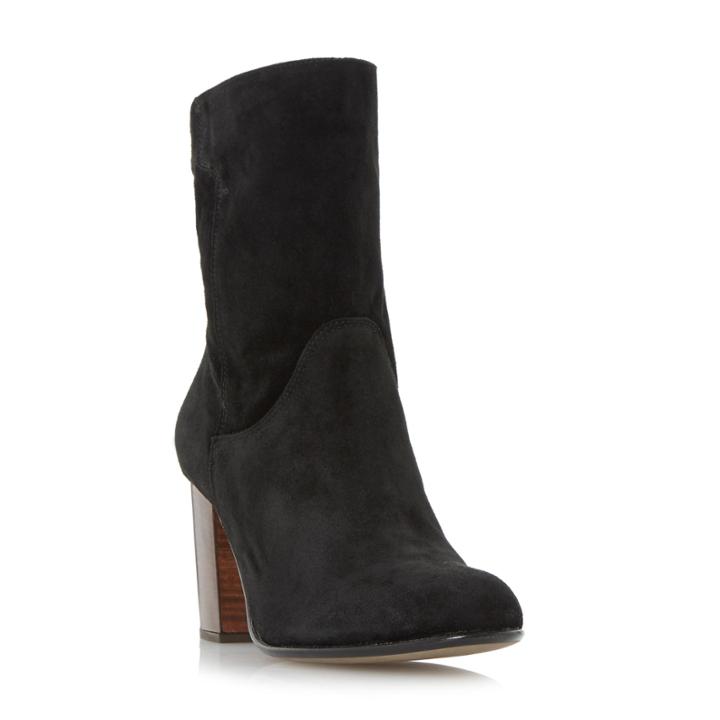Dune Black Remmi Slouchy Block Heeled Ankle Boot