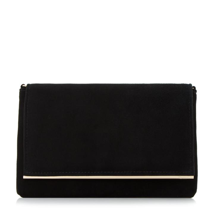 Dune London Bouncy Metal Trim Flap Over Clutch Bag