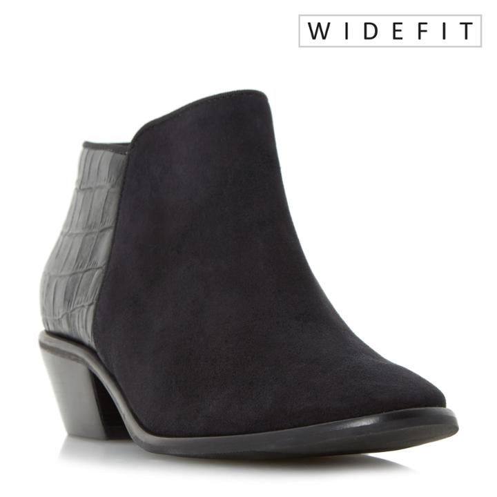 Dune London W Parrson Wide Fit Mixed Material Ankle Boot