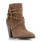 Dune London Payten Suede Studded Strap Ankle Boot