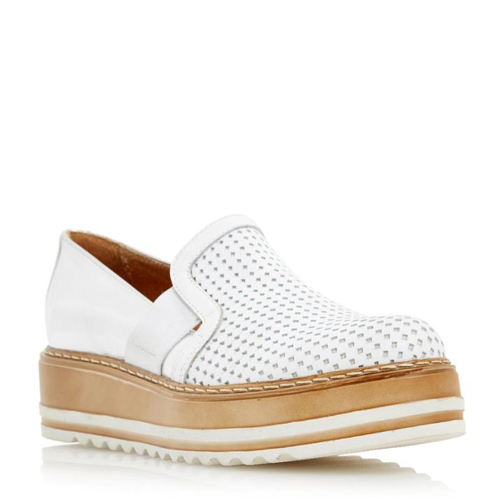 Dune Black Graft Perforated Flatform Shoe