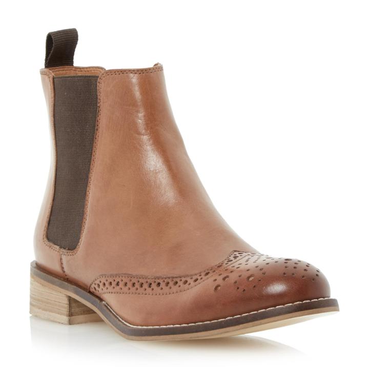 Dune London Quentin Leather Brogue Chelsea Boot