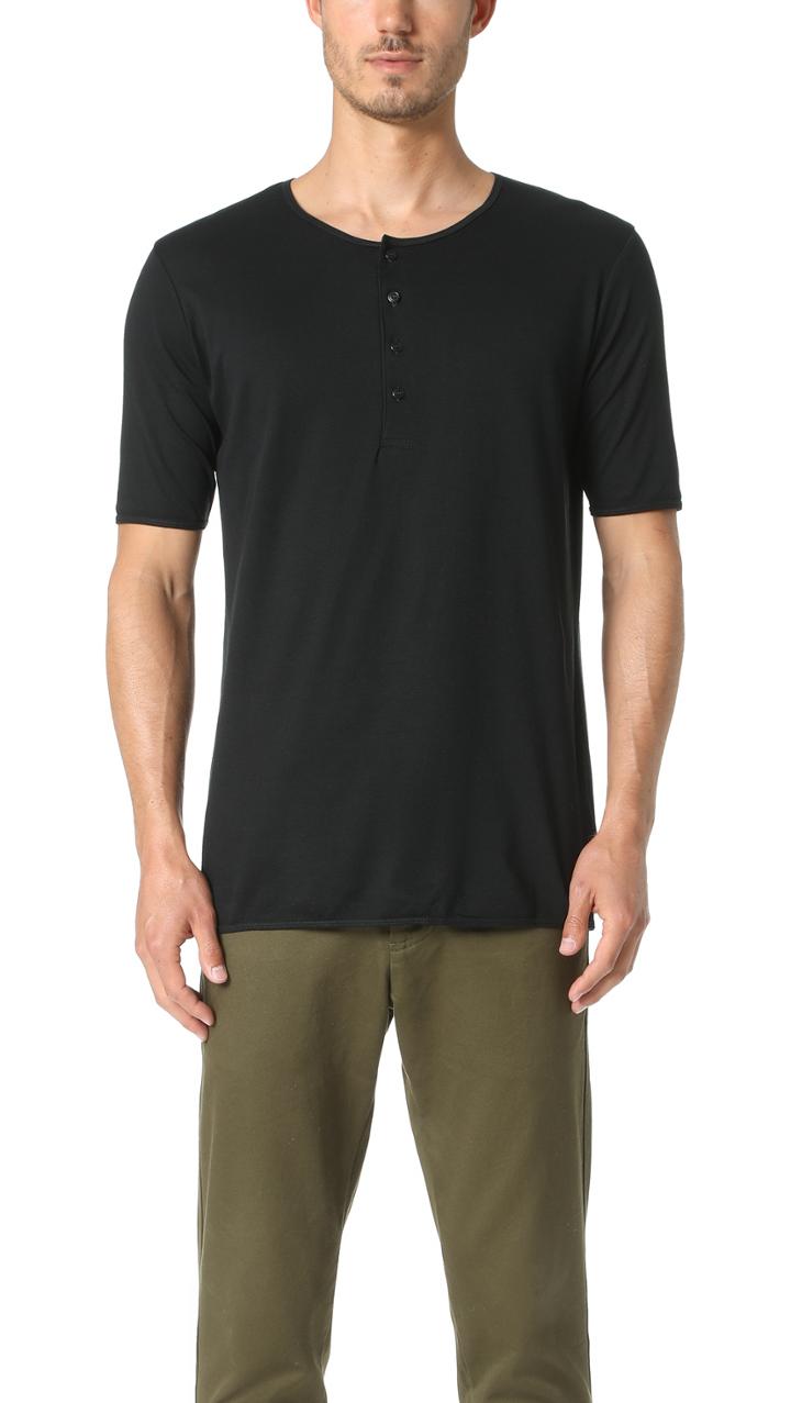 The White Briefs Oat Short Sleeve Henley