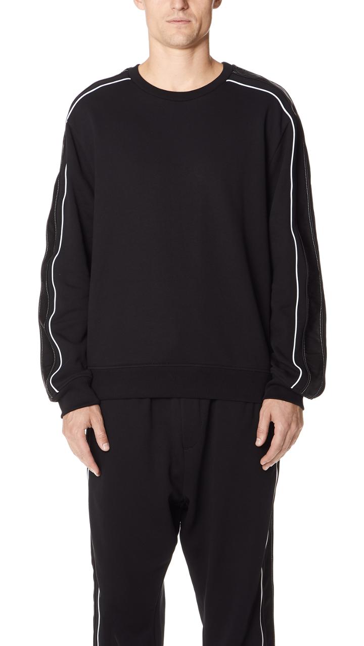 3 1 Phillip Lim Crew Neck Sweatshirt With Track Stripe