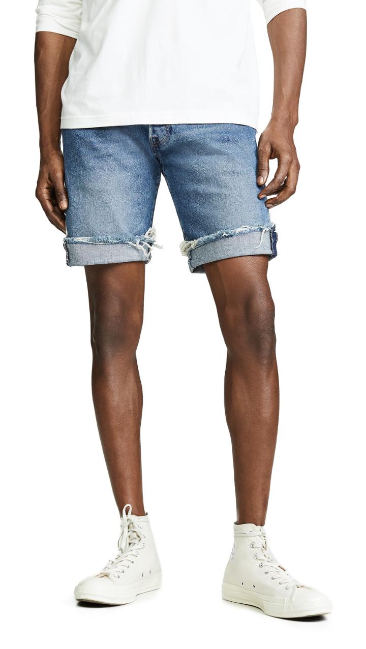Levi S Red Tab Medium Washed Cutoff Denim Shorts