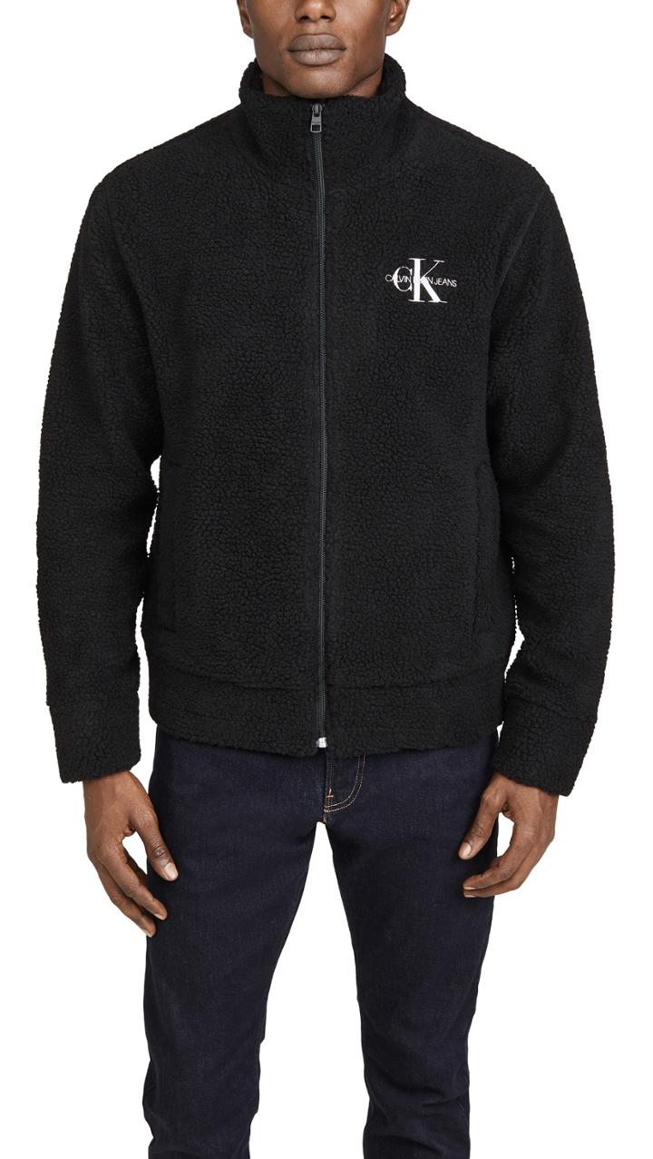 Calvin Klein Jeans Sherpa Quarter Zip Popover Hoodie