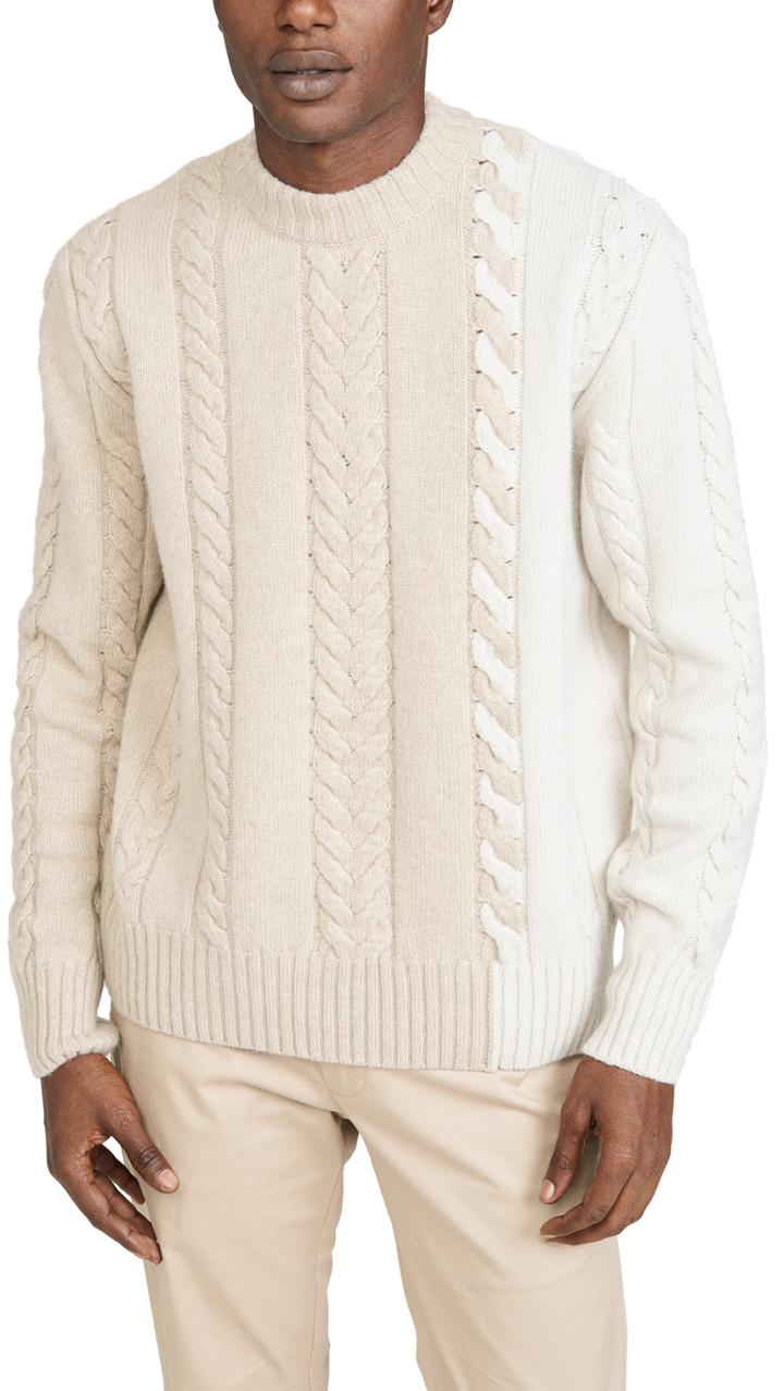 Maison Kitsune Long Sleeve Pullover Cable Knit