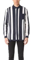 White Mountaineering Contrast Stripe Long Shirt