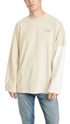 Maison Kitsune Long Sleeve Color Block Oversized T Shirt