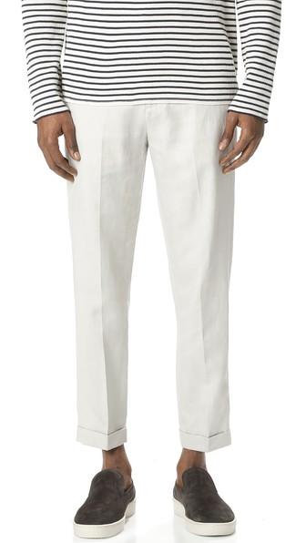 Vince Relaxed Linen Cropped Trousers