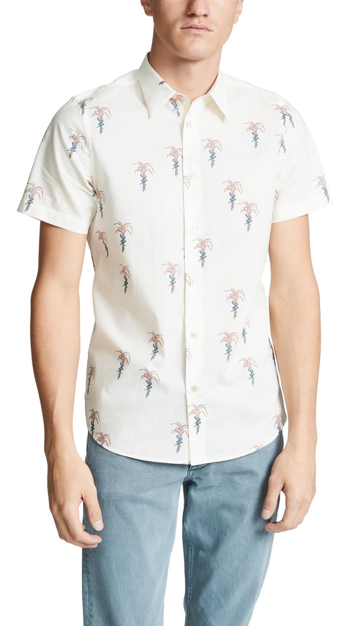 Ps By Paul Smith Short Sleeve Tailored Palm Sprint Shirt