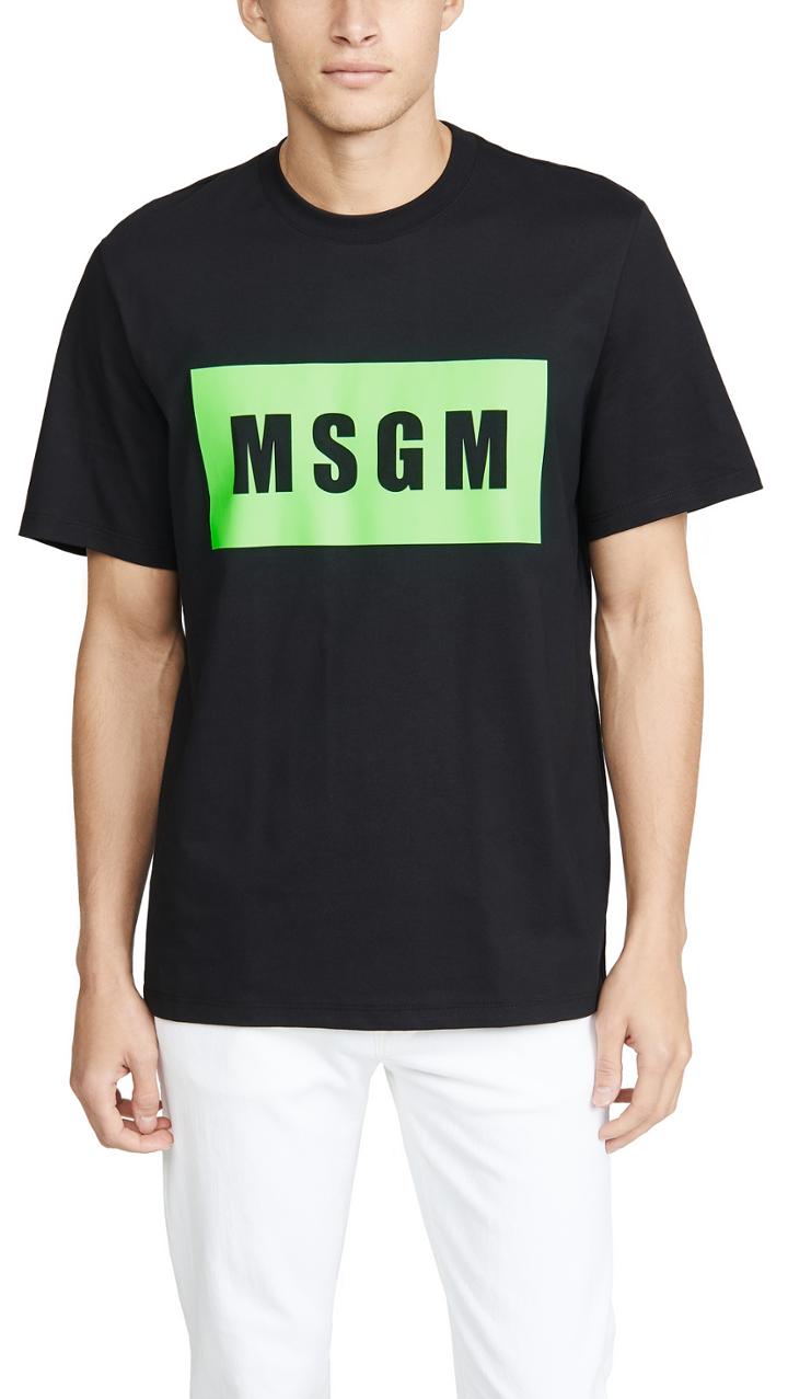 Msgm Msgm Big Box Logo Tee Shirt