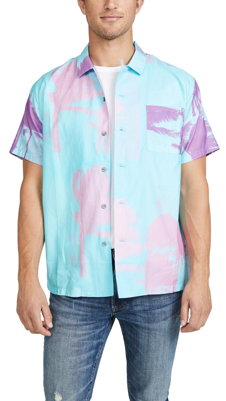 Double Rainbouu Windy Print Hawaiian Shirt