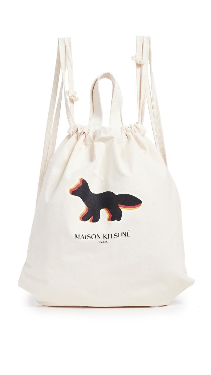 Maison Kitsune Quadri Fox Tote Backpack