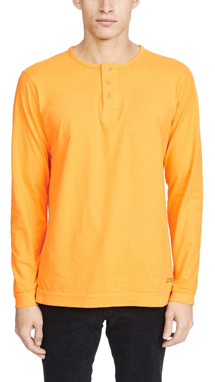 Saturdays Nyc Mitch Pima Long Sleeve Henley