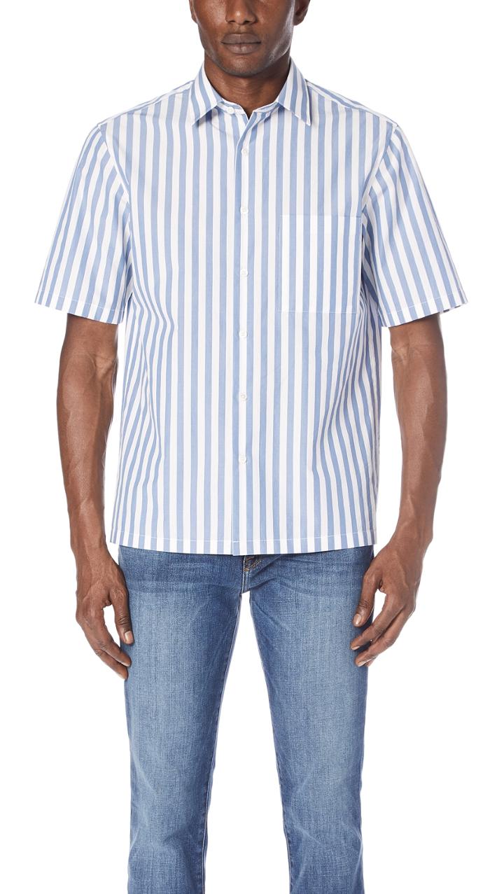 Theory Brunner Lounge Stripe Shirt