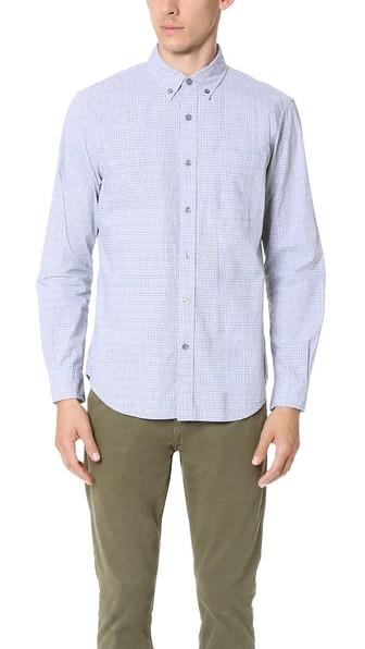 Club Monaco Slim Button Down Check Shirt