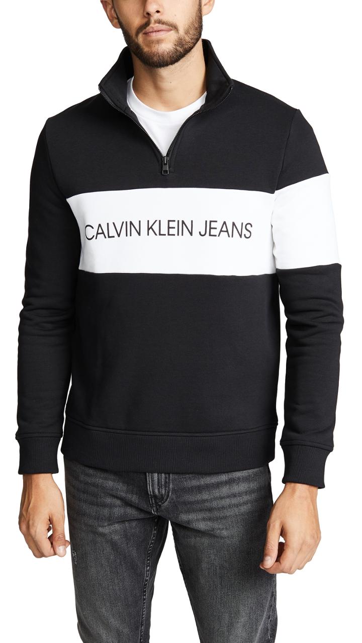 Calvin Klein Jeans Colorblock Half Zip Knit