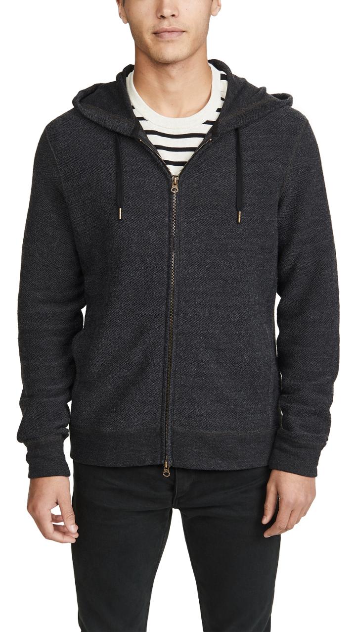 Billy Reid Long Sleeve Terry Hoodie