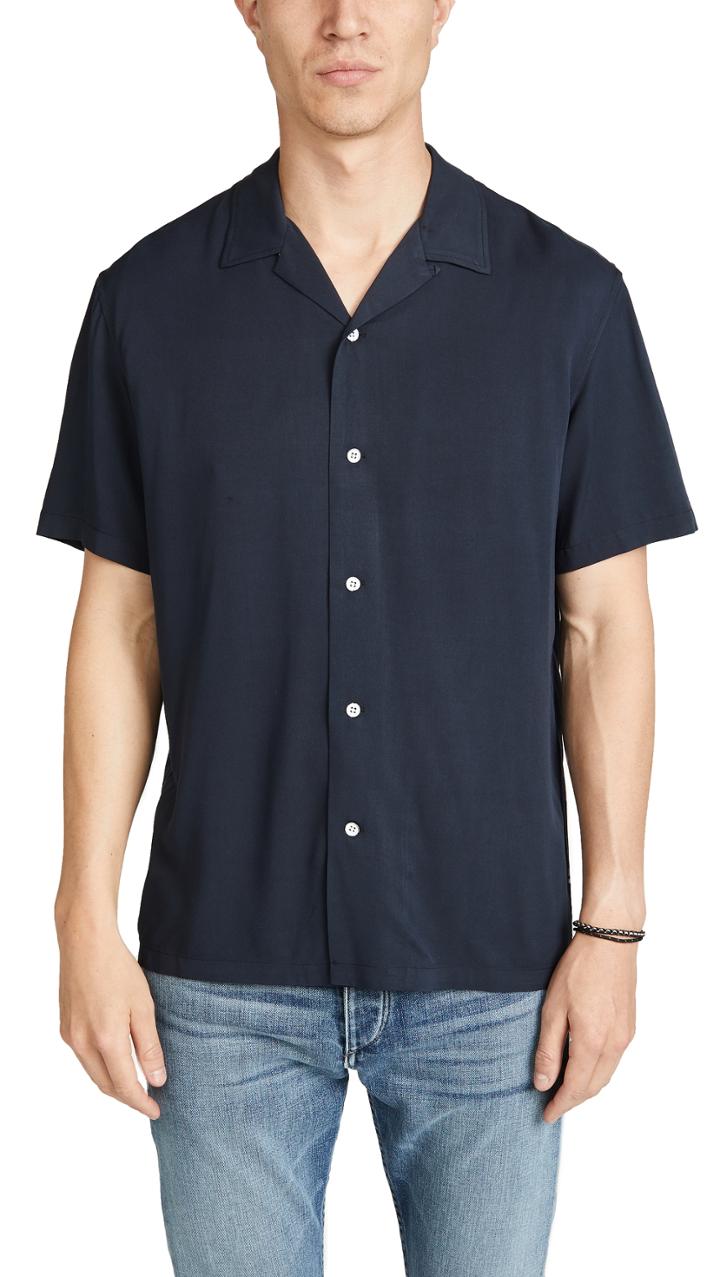 Rag Bone Avery Short Sleeve Camp Collar Shirt