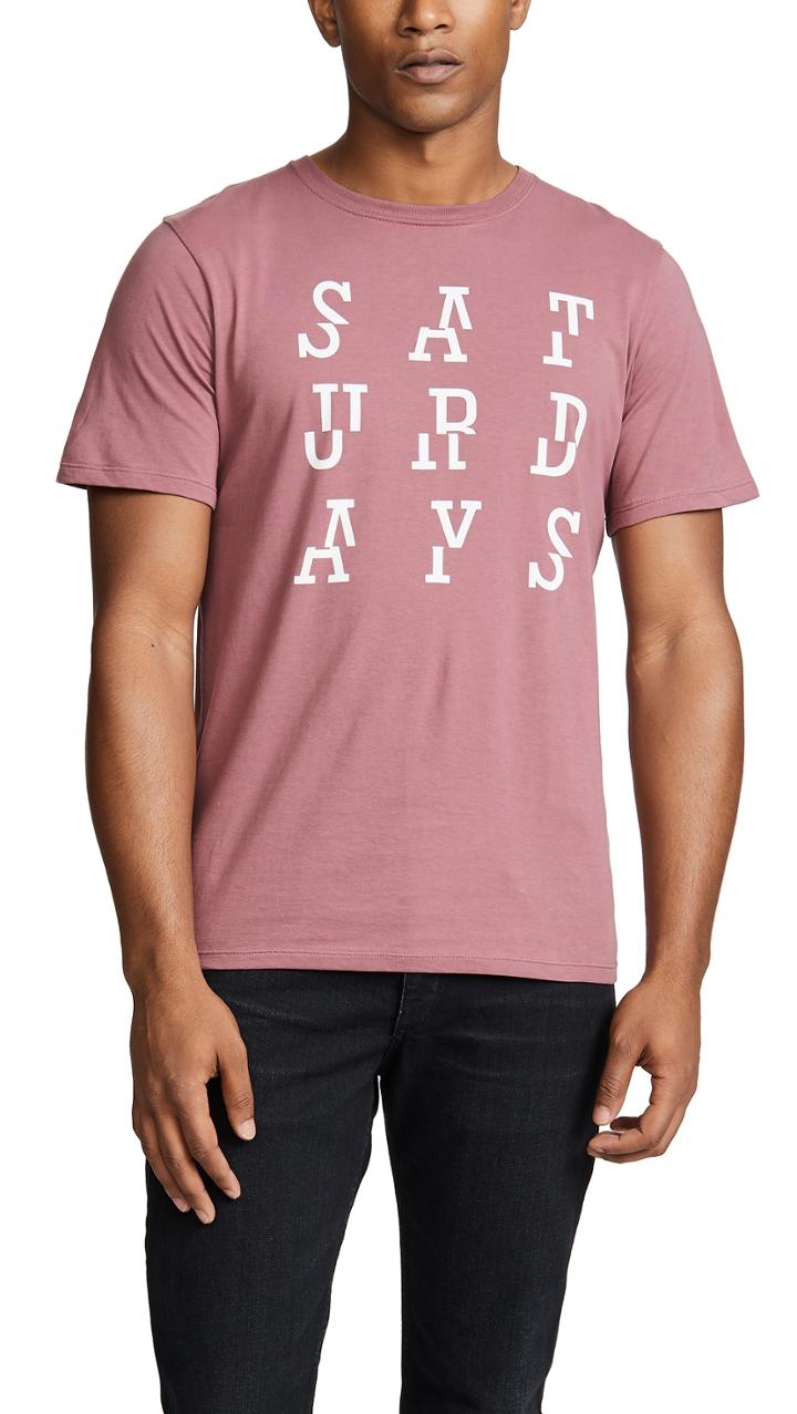 Saturdays Nyc Saturdays Split Short Sleeve Tee