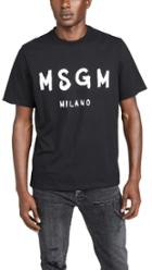 Msgm Msgm Milano Logo Short Sleeve Tee Shirt