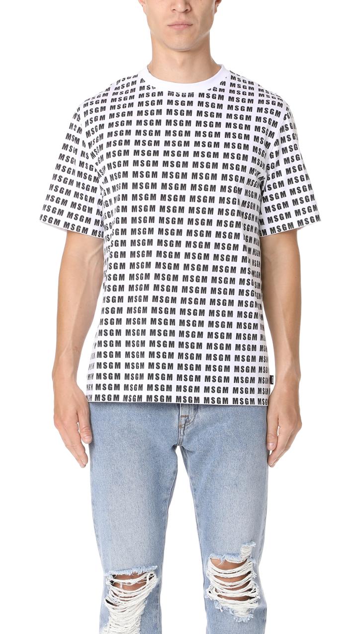 Msgm Allover Print Tee