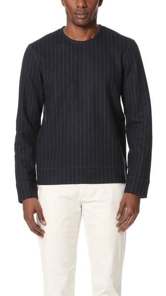 Club Monaco Pinstripe Crew Neck Pullover